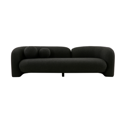 Seattle 3 Seater Modern Sofa / Lounge Black Boucle Colour