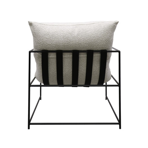 Lauro Slingback Club Chair Cream Bouclé & Iron Modern Chic Lounge Chair Armchair