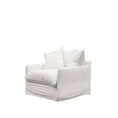 Lotus Luxurious Modern Slipcover Sofa / Lounge Armchair White Colour