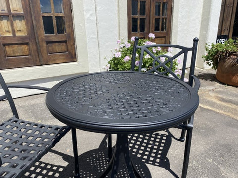 Luxury Round Santorini Bistro Outdoor Table Cast Aluminium - Last A Lifetime