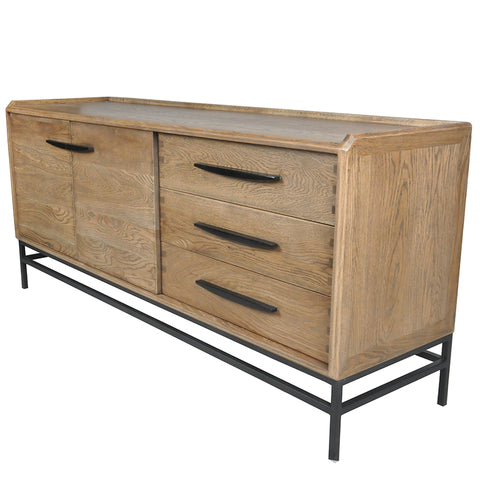 Carlton Charming Iron & Dark Wood Storage Sideboard Cabinet