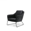 Italian Leather Modern Workshop Chic Lounge Chair Armchair - Aged Black