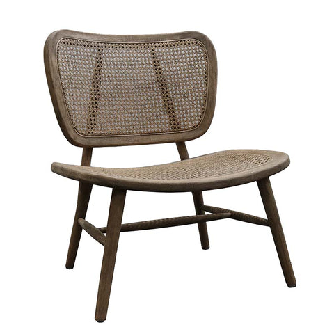 Gloria Lounge Chair Stylish Rattan & Oak - Natural