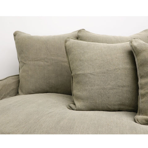 Lotus Luxurious Modern Slipcover 3 Seater Sofa / Lounge Khaki Colour