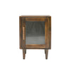 Tate Retro Display Cabinet Bedside Table With Reeded Glass Design - Very Chic