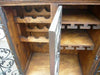 Bar Wine Rack With Serville Doors Hand Forged Iron & Rustic Wood
