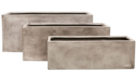 Waihou Concrete Outdoor Planter - Larger Weathered Grey