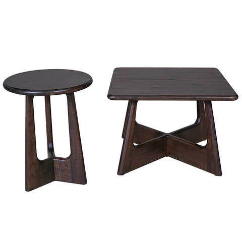 Londa Modern Chic Brown Coffee Table And Matching Side Table Set