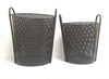 Black Mesh Storage Baskets With Ornate Iron Handles - Kitchen, Office, Bathroom or Lounge