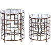 Railey Burnt Gold Iron Abstract Geometric Console Table