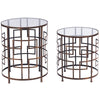 Railey Burnt Gold Iron Abstract Geometric Console Table