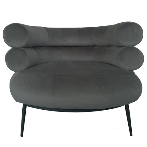 Ring Charcoal Grey Velvet Modern Luxury Occasional Chair Designer Chair