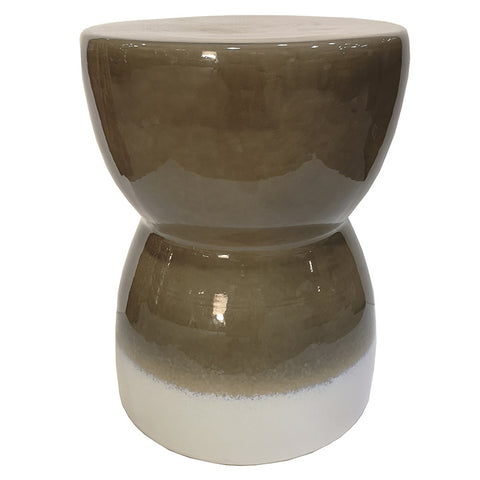 Two Tone Ceramic Semi Circle Side Table / Seat Stool / Foot Stool