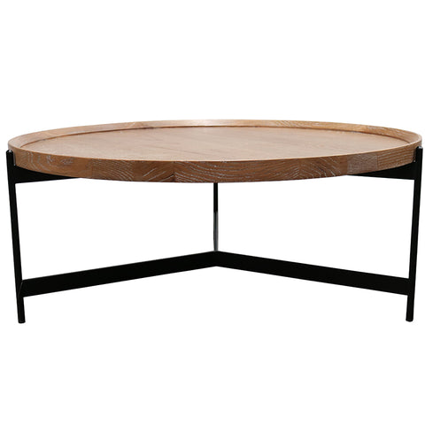 Richmond Light Oak & Iron Geometric Coffee Table