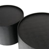 Textured Black Drum Modern Chic Coffee Tables Set of Two