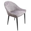 Lauren French Vintage Grey Tuft Lined Velvet Dining Chair