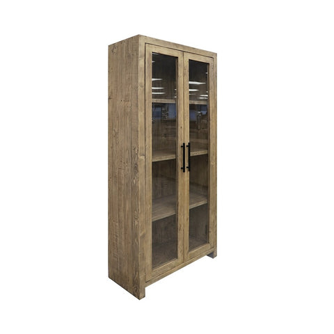Reclaimed Pine Portland Display Cabinet - Natural Colour