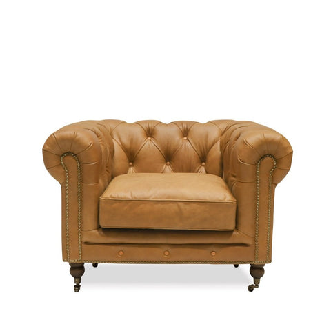 Stanhope Chesterfield Rust Luxury Leather Sofa / Lounge Armchair
