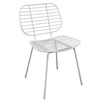 Akita White Wire Slat Modern Geometric Dining Chair