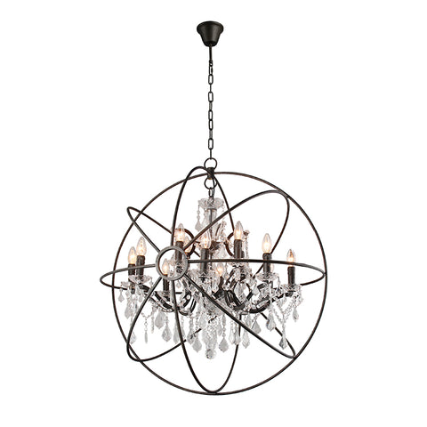 Rococo Globe Crystal Chandelier Light (80cm)