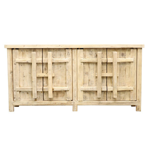 Natural White Washed Traditional Oriental Shabby Chic Buffet / Sideboard