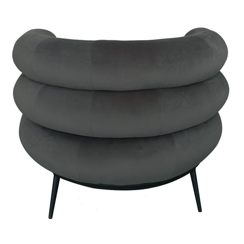 Ring Charcoal Grey Velvet Modern Luxury Occasional Chair Designer Chair