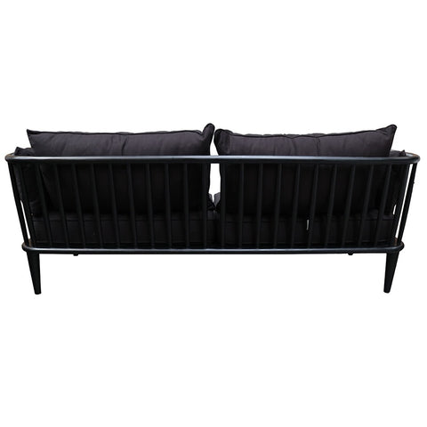 Manly 3 Seater Black Oak & Cotton Sofa / Lounge
