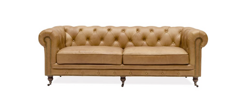 Luxury Leather Sofa / Lounge Stanhope Chesterfield 3 Seater - Camel