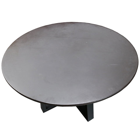 Kobe Charcoal Fibre Cement & Black Iron Dining Table - Modern Chic