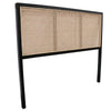 Unison Bedhead Headboard Black Rattan & Teak Wood (Super King)