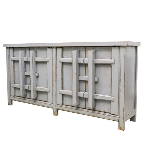 Vintage Blue/Grey Traditional Oriental Shabby Chic Buffet / Sideboard