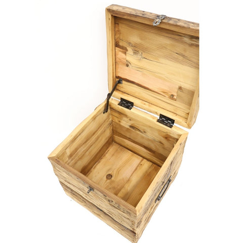 Rustic Mango Wood Storage Trunk - Beautifully Aged