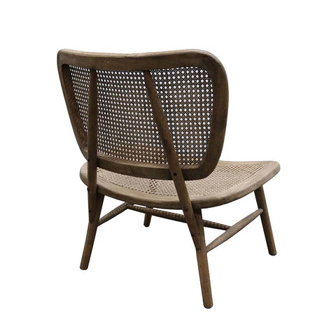 Gloria Lounge Chair Stylish Rattan & Oak - Natural