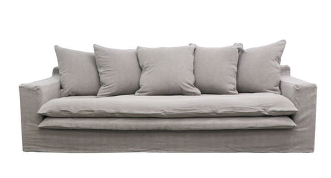 Keely Slipcover Sofa / Lounge Cement Colour 3 Seater