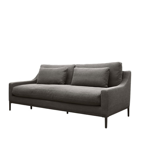 Relaxed Black Linen 3.5 Seater Azona Sophisticated Comfort Sofa / Lounge