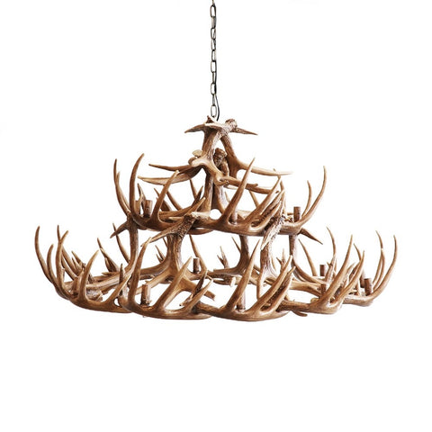 Alpine Rustic Chic Faux Antler Chandelier 18 Lights 1.2m