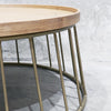 Reid Oak & Brass Chic Coffee Table - Geometric Modern