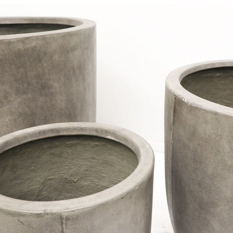 Bullet Weathered Reinforced Concrete Outdoor Planter With Drainage - Medium