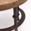 French Provincial Reclaimed Elm & Steel Side Table