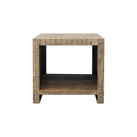 Portland Bedside Table / Lamp Table Reclaimed Pine - Natural Colour