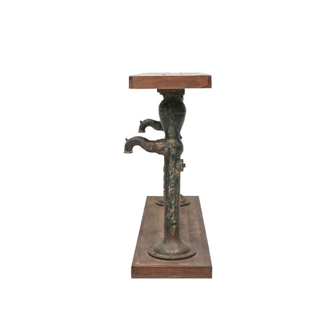 Original Vintage Water Pump Sculptural Console Table - Character Showpiece