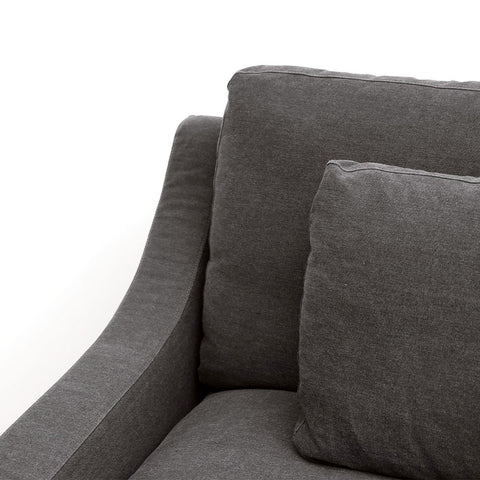 Relaxed Black Azona Sophisticated Comfort Linen Sofa / Lounge