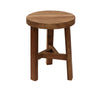 Round Porto Stool / Side Table Recycled Teak - Handcrafted Indoor / Outdoor Chic