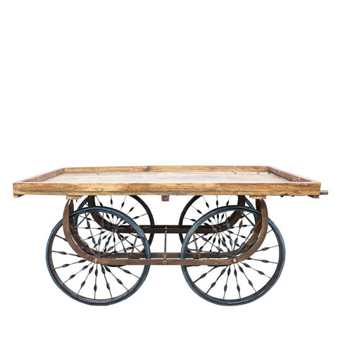 Antique Original Wooden Cart Console Table / Plant Display / Wedding Display / Kitchen Island