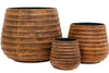 Granada Rustic Concrete Planter Set of Three - Iron Ore / Rust Inspired Finish