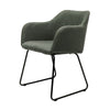 Folio Green Fabric & Sleigh Metal Frame Dining Chair
