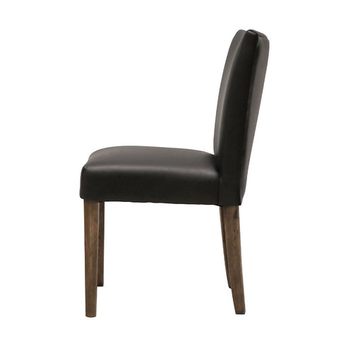 Sasa Modern Chic Oak & Black Leather Dining Chair