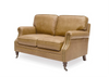 Brunswick Edwardian Leather Sofa / Lounge - Camel Colour