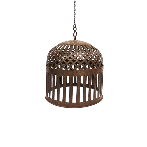 Sahar Industrial Chic Rustic Metal Weave Light Shade Pendant - Small