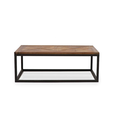 Reclaimed Pine Inlay & Steel Handcrafted Coffee Table - Exquisite